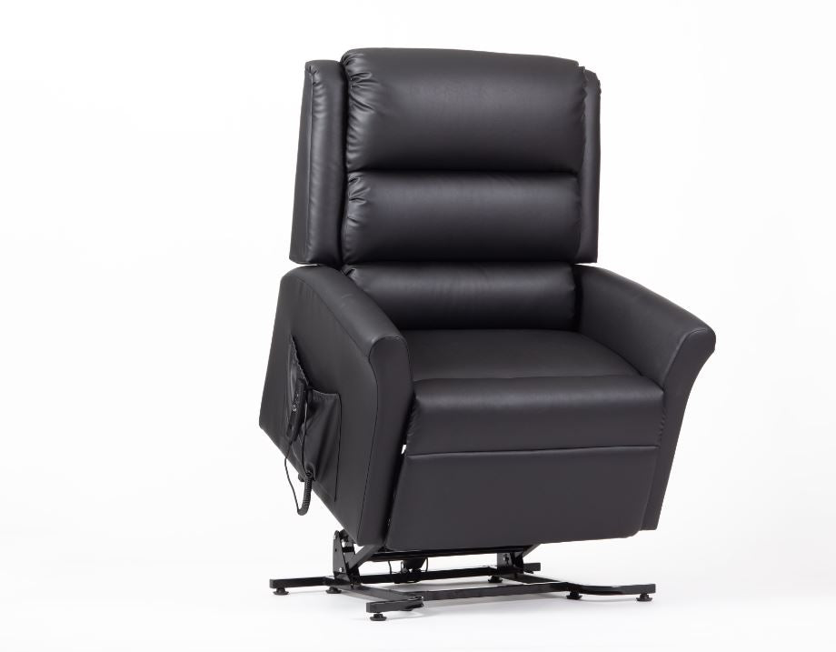 Alaska Extra Large AM-PVC Crib 5 Dual Motor Riser Recliner (Black)