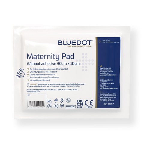 Blue Dot Sterile Non-Adhesive Maternity Pad (Case 100)