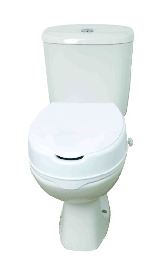 Raised Toilet Seat With Arms & Lid