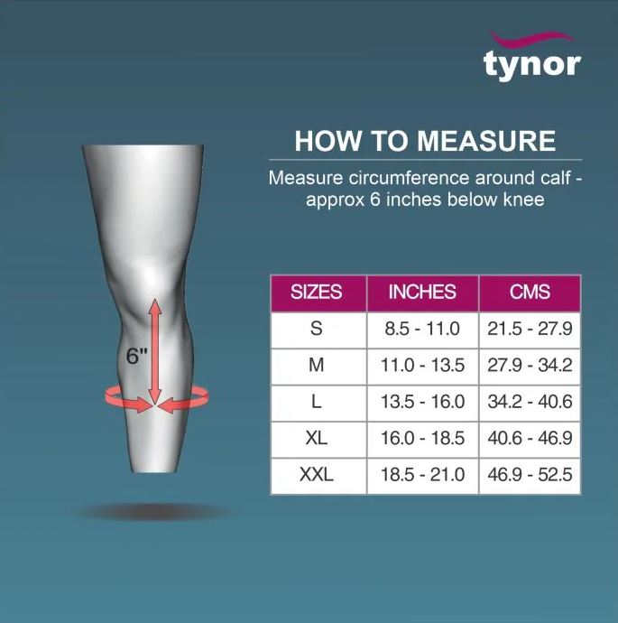 Tynor Compression Stocking Below Knee Classic (Pair) Size Medium